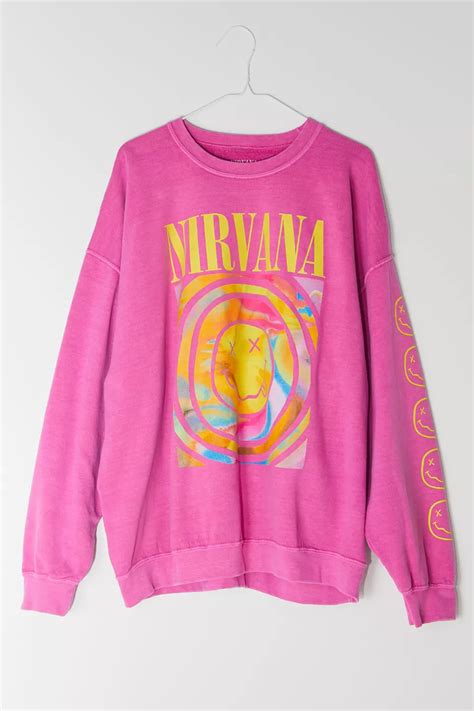 Nirvana smile overdyed sweatshirt - Smiley Onesie - Yellow. $16.99. The official Nirvana online store. Fans can purchase exclusive merchandise and the Nirvana catalog on vinyl.